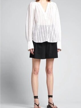A.L.C. White Eyelet Peasant Blouse
